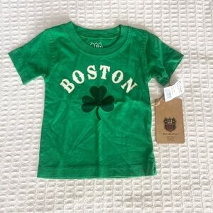Wes and Willy certified organic cotton green clover Boston tee size 6M NWT